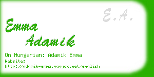 emma adamik business card